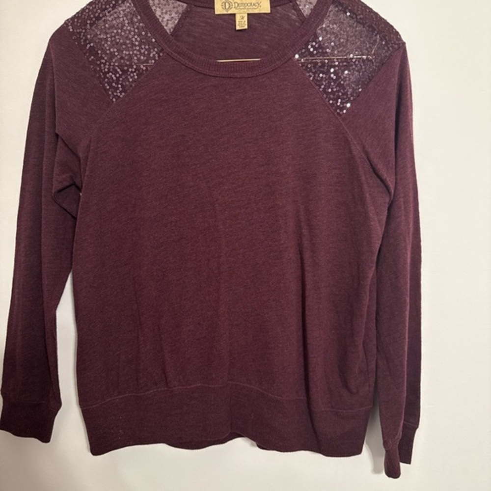 Democracy Burgundy Sweater with Sequin Detail